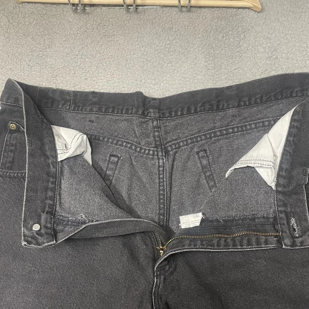 Vintage LL Bean Jeans Mens 40x30 Black Denim Straight Leg Mid Rise Made In USA